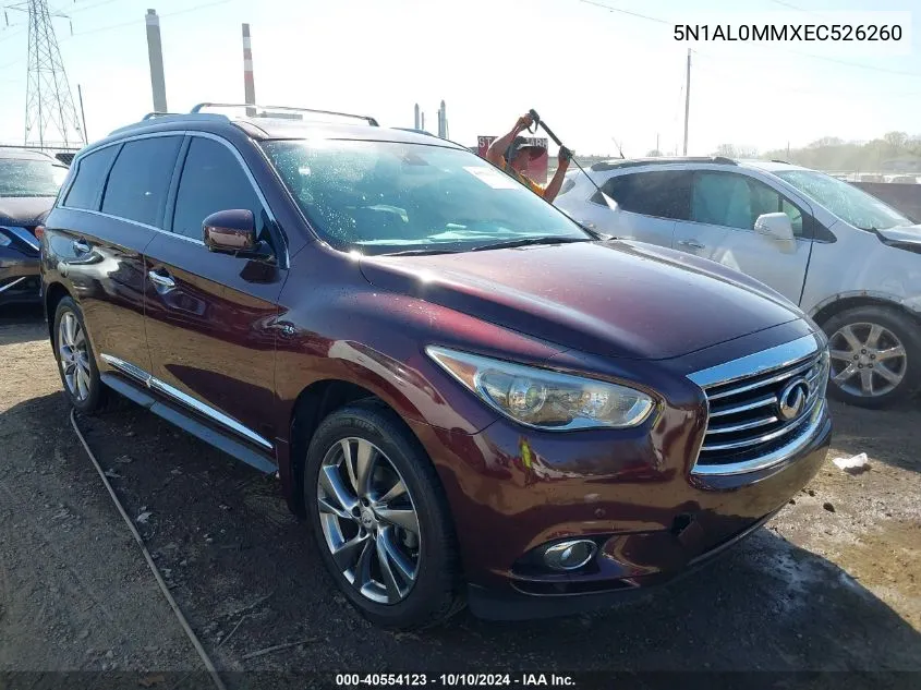 2014 Infiniti Qx60 VIN: 5N1AL0MMXEC526260 Lot: 40554123