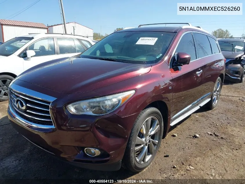 2014 Infiniti Qx60 VIN: 5N1AL0MMXEC526260 Lot: 40554123