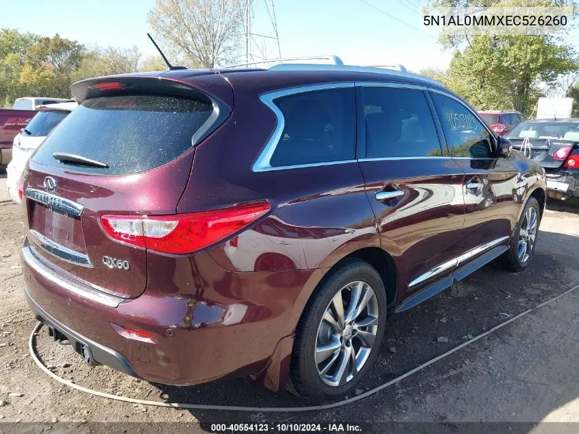 2014 Infiniti Qx60 VIN: 5N1AL0MMXEC526260 Lot: 40554123