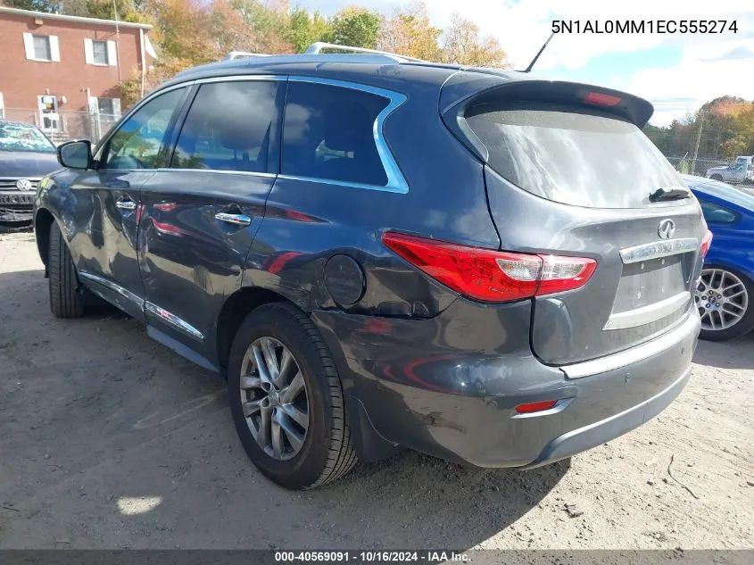 2014 Infiniti Qx60 VIN: 5N1AL0MM1EC555274 Lot: 40569091