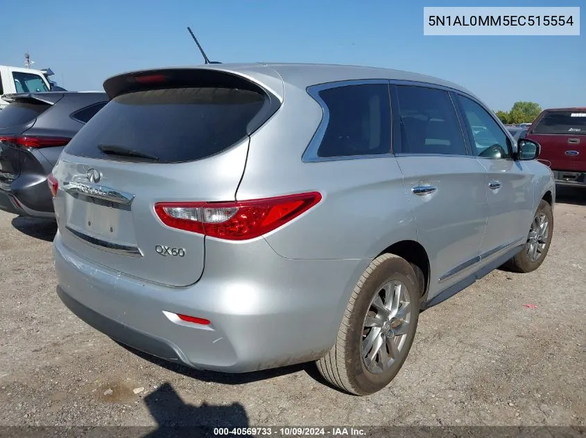 2014 Infiniti Qx60 VIN: 5N1AL0MM5EC515554 Lot: 40569733