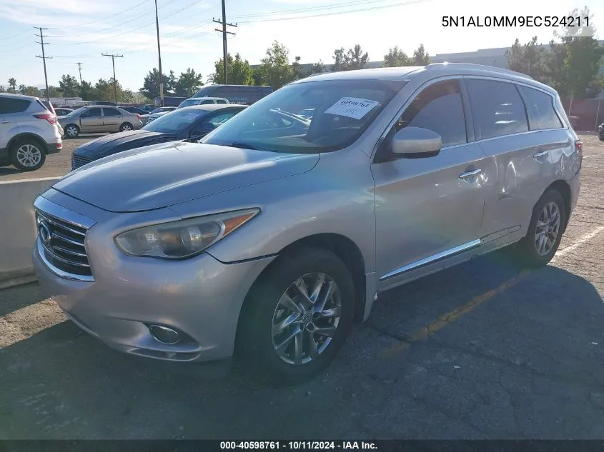 2014 Infiniti Qx60 VIN: 5N1AL0MM9EC524211 Lot: 40598761