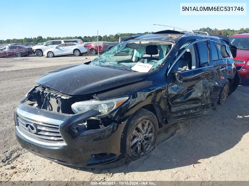 2014 Infiniti Qx60 VIN: 5N1AL0MM6EC531746 Lot: 40603651