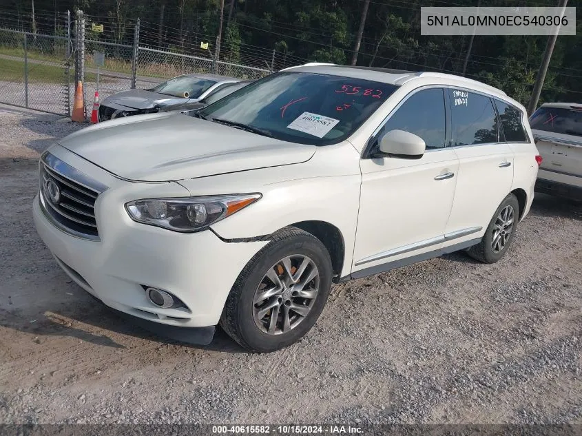 2014 Infiniti Qx60 VIN: 5N1AL0MN0EC540306 Lot: 40615582