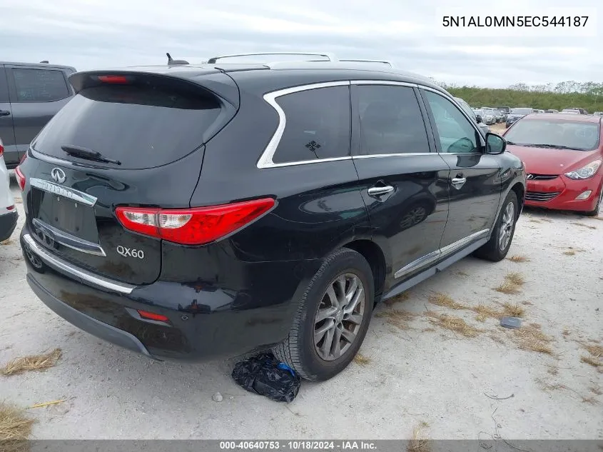 2014 Infiniti Qx60 VIN: 5N1AL0MN5EC544187 Lot: 40640753