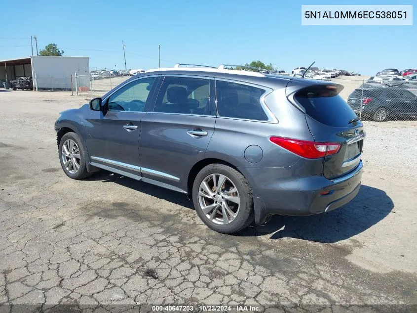 2014 Infiniti Qx60 VIN: 5N1AL0MM6EC538051 Lot: 40647203