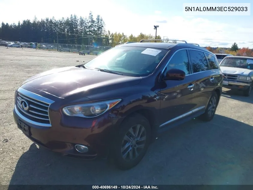 2014 Infiniti Qx60 VIN: 5N1AL0MM3EC529033 Lot: 40696149