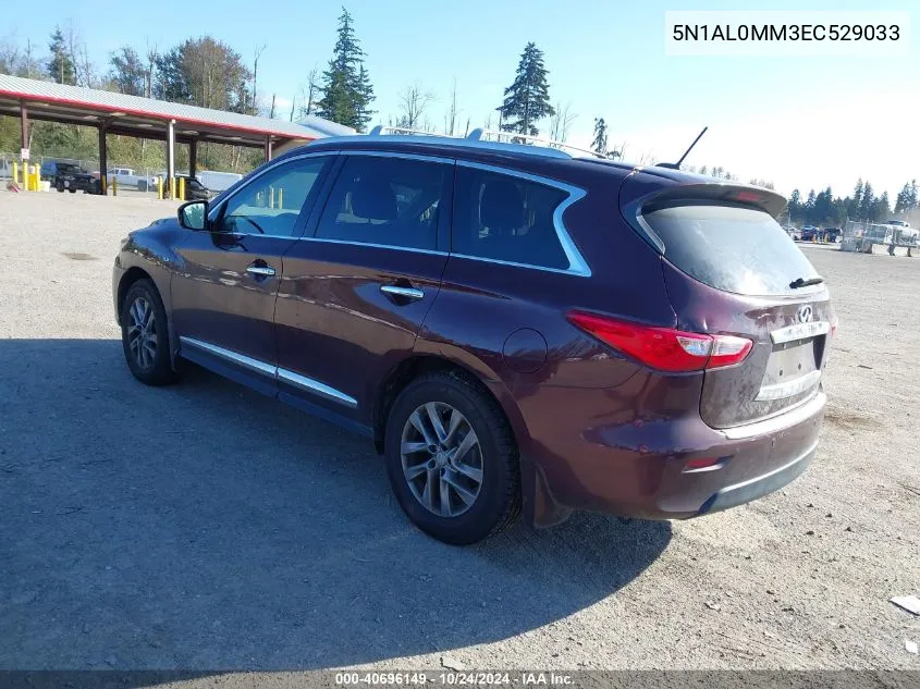 2014 Infiniti Qx60 VIN: 5N1AL0MM3EC529033 Lot: 40696149