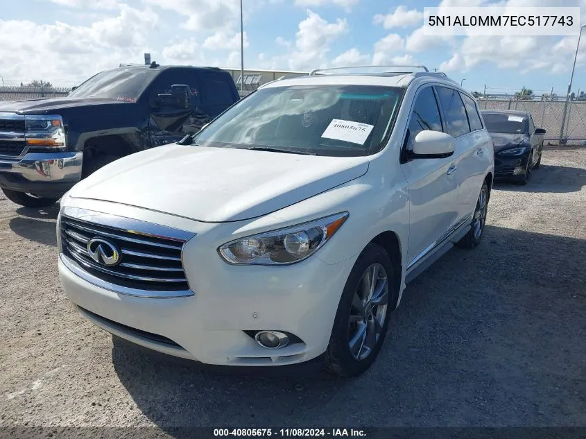 2014 Infiniti Qx60 VIN: 5N1AL0MM7EC517743 Lot: 40805675