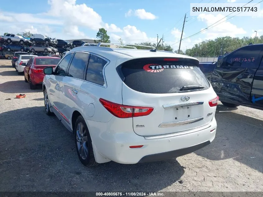 2014 Infiniti Qx60 VIN: 5N1AL0MM7EC517743 Lot: 40805675