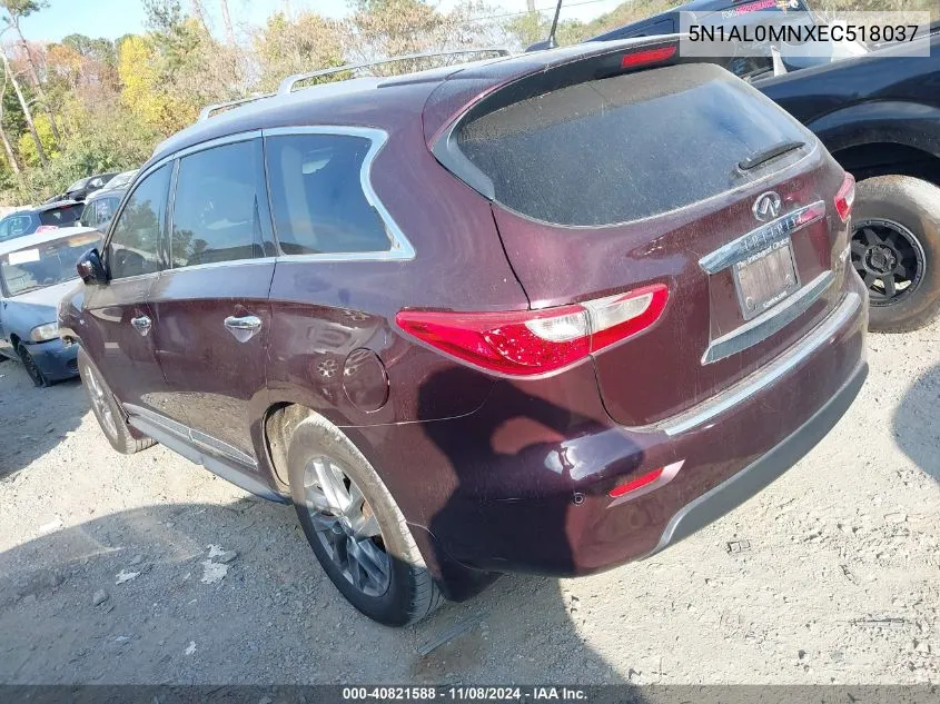 2014 Infiniti Qx60 VIN: 5N1AL0MNXEC518037 Lot: 40821588