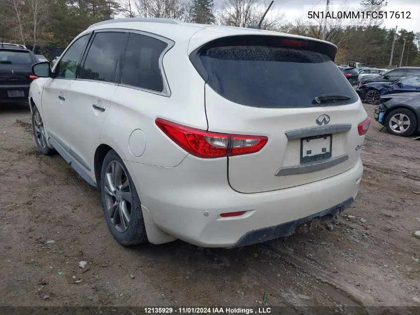 2015 Infiniti Qx60 VIN: 5N1AL0MM1FC517612 Lot: 12135929