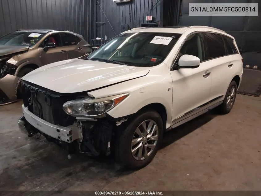 2015 Infiniti Qx60 VIN: 5N1AL0MM5FC500814 Lot: 39478219