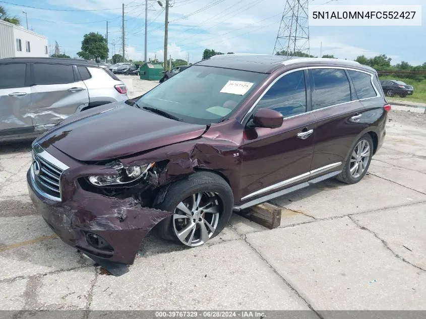 2015 Infiniti Qx60 VIN: 5N1AL0MN4FC552427 Lot: 39767329