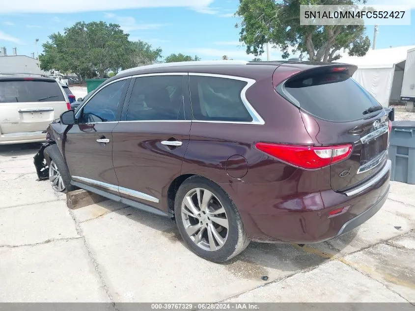 2015 Infiniti Qx60 VIN: 5N1AL0MN4FC552427 Lot: 39767329