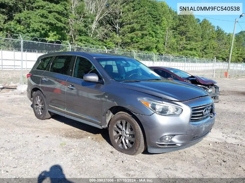 2015 Infiniti Qx60 VIN: 5N1AL0MM9FC540538 Lot: 39837008