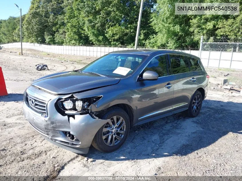 2015 Infiniti Qx60 VIN: 5N1AL0MM9FC540538 Lot: 39837008