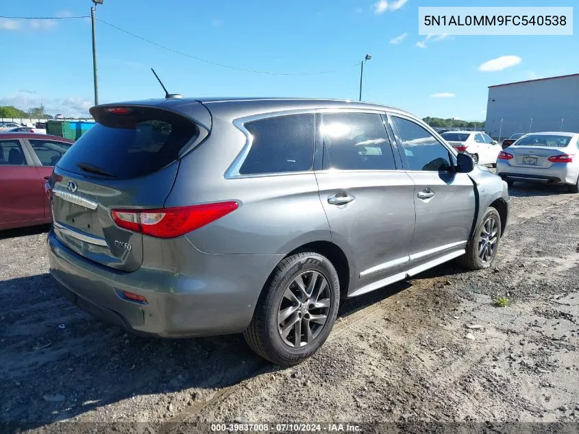 2015 Infiniti Qx60 VIN: 5N1AL0MM9FC540538 Lot: 39837008