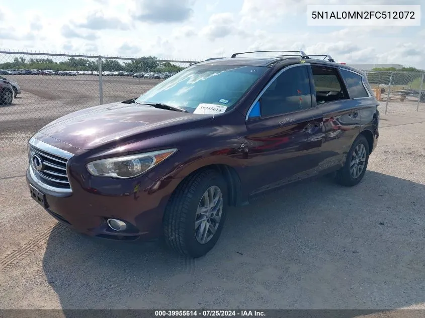 2015 Infiniti Qx60 VIN: 5N1AL0MN2FC512072 Lot: 39955614