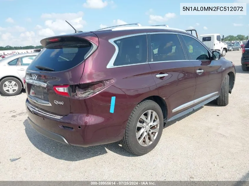 2015 Infiniti Qx60 VIN: 5N1AL0MN2FC512072 Lot: 39955614