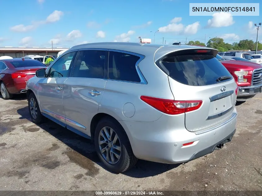 2015 Infiniti Qx60 VIN: 5N1AL0MN0FC514841 Lot: 39960629