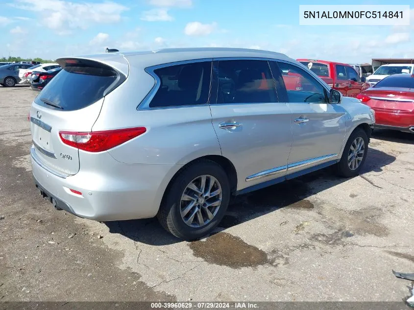 2015 Infiniti Qx60 VIN: 5N1AL0MN0FC514841 Lot: 39960629