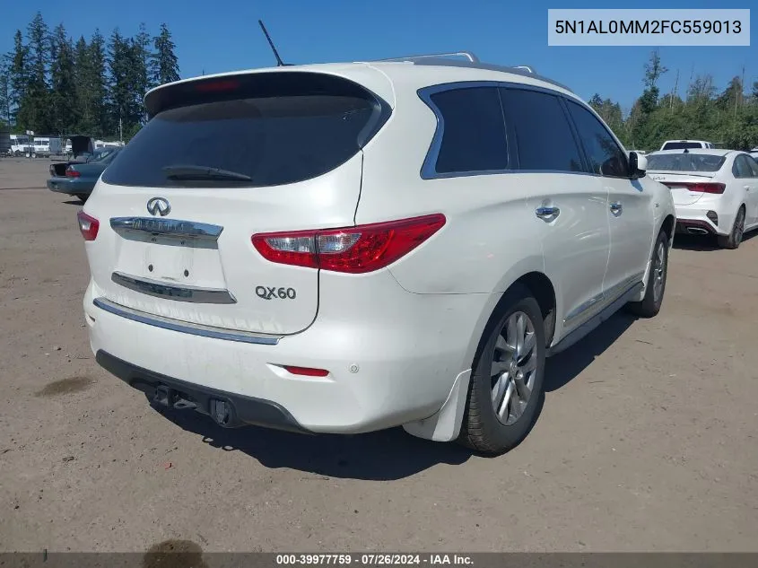 2015 Infiniti Qx60 VIN: 5N1AL0MM2FC559013 Lot: 39977759