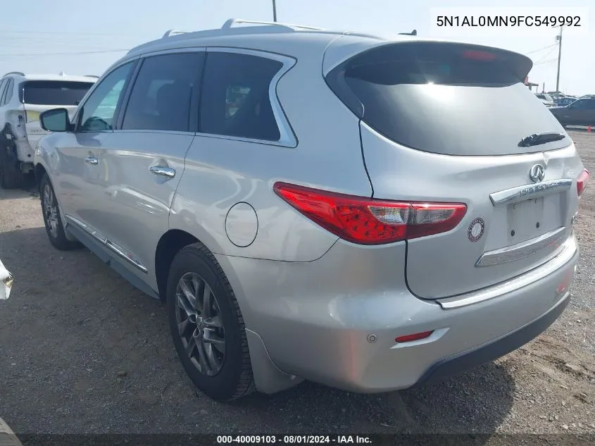 2015 Infiniti Qx60 VIN: 5N1AL0MN9FC549992 Lot: 40009103