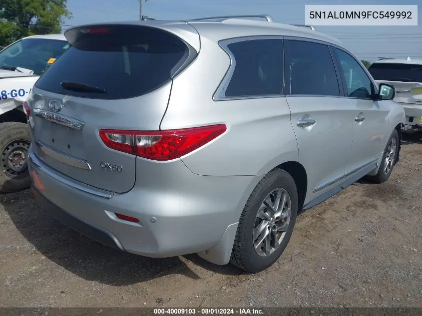 2015 Infiniti Qx60 VIN: 5N1AL0MN9FC549992 Lot: 40009103