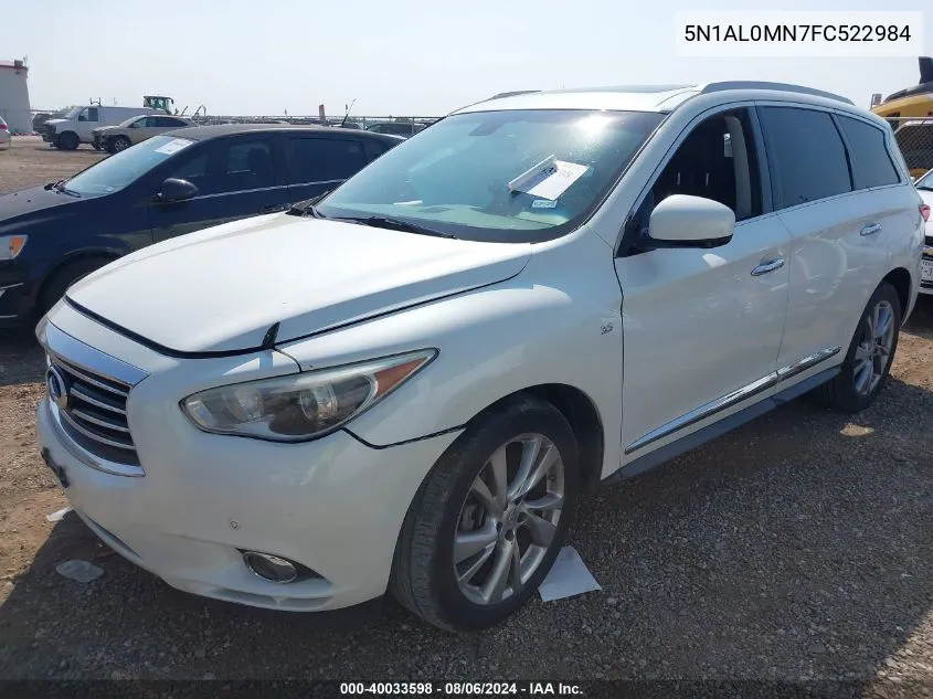 2015 Infiniti Qx60 VIN: 5N1AL0MN7FC522984 Lot: 40033598