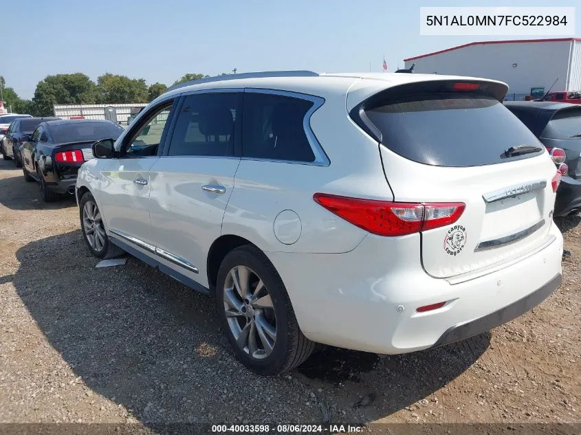 2015 Infiniti Qx60 VIN: 5N1AL0MN7FC522984 Lot: 40033598