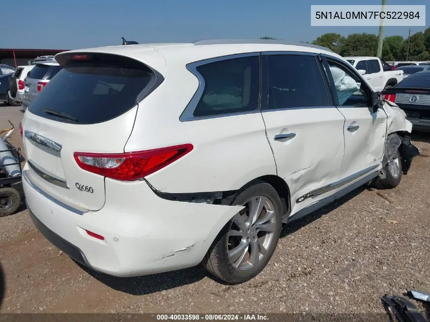 2015 Infiniti Qx60 VIN: 5N1AL0MN7FC522984 Lot: 40033598