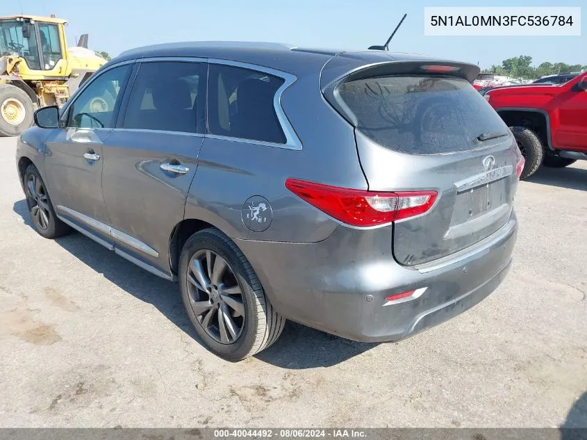 2015 Infiniti Qx60 VIN: 5N1AL0MN3FC536784 Lot: 40044492