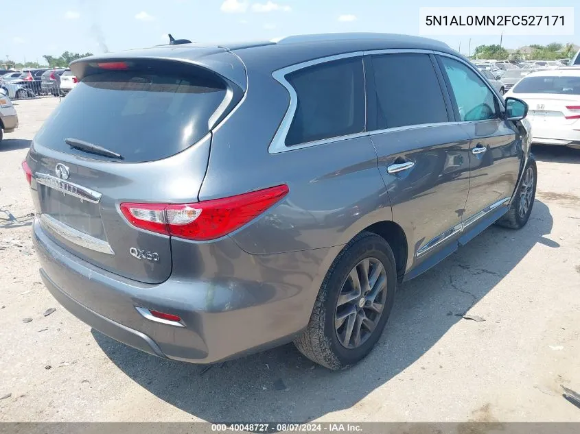 2015 Infiniti Qx60 VIN: 5N1AL0MN2FC527171 Lot: 40048727