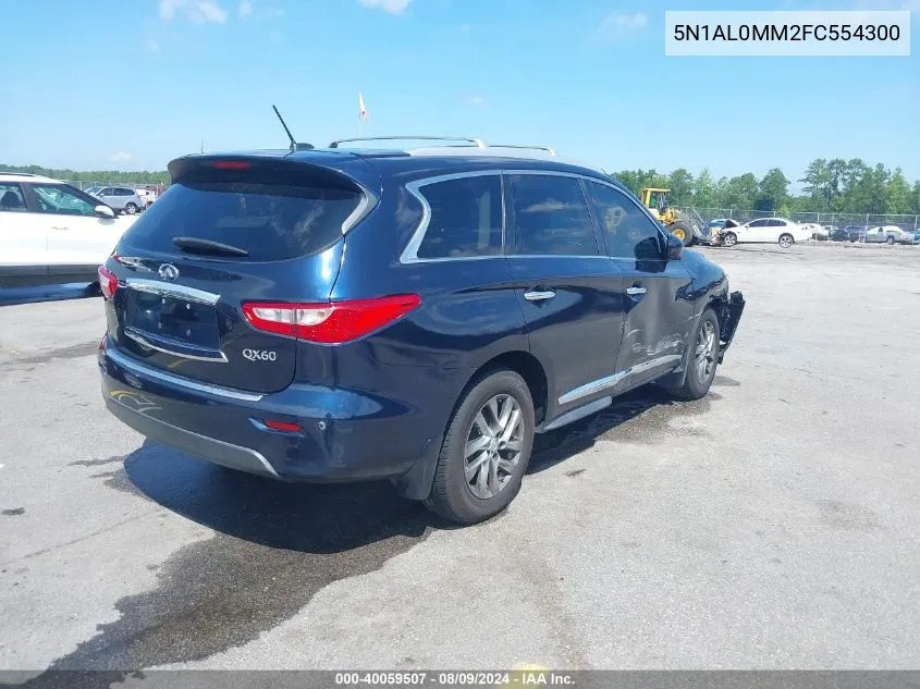 2015 Infiniti Qx60 VIN: 5N1AL0MM2FC554300 Lot: 40059507