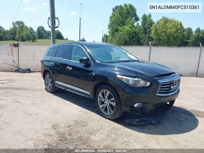 2015 Infiniti Qx60 VIN: 5N1AL0MM0FC510361 Lot: 40060502