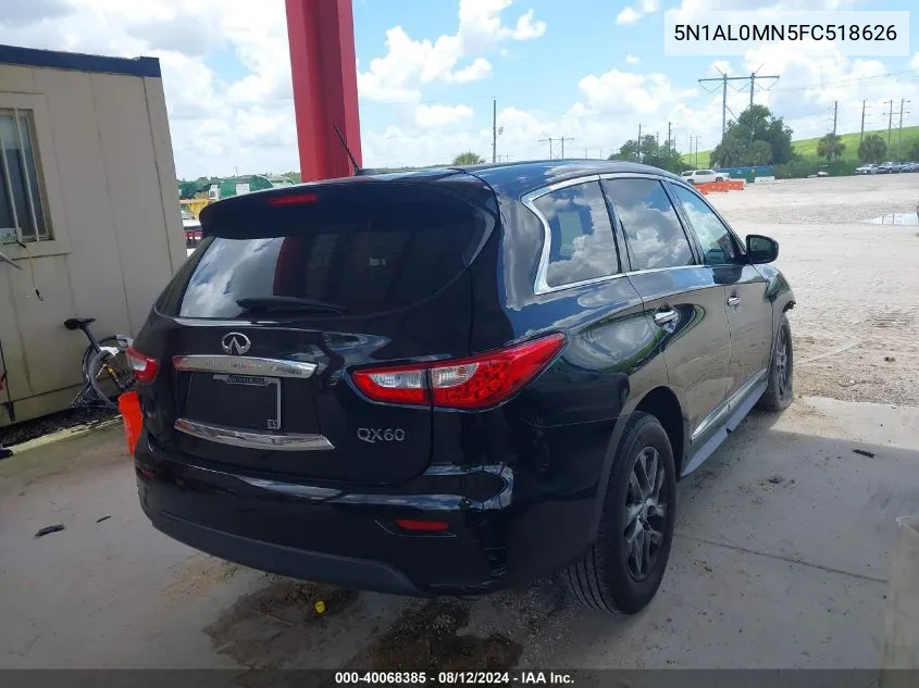 2015 Infiniti Qx60 VIN: 5N1AL0MN5FC518626 Lot: 40068385