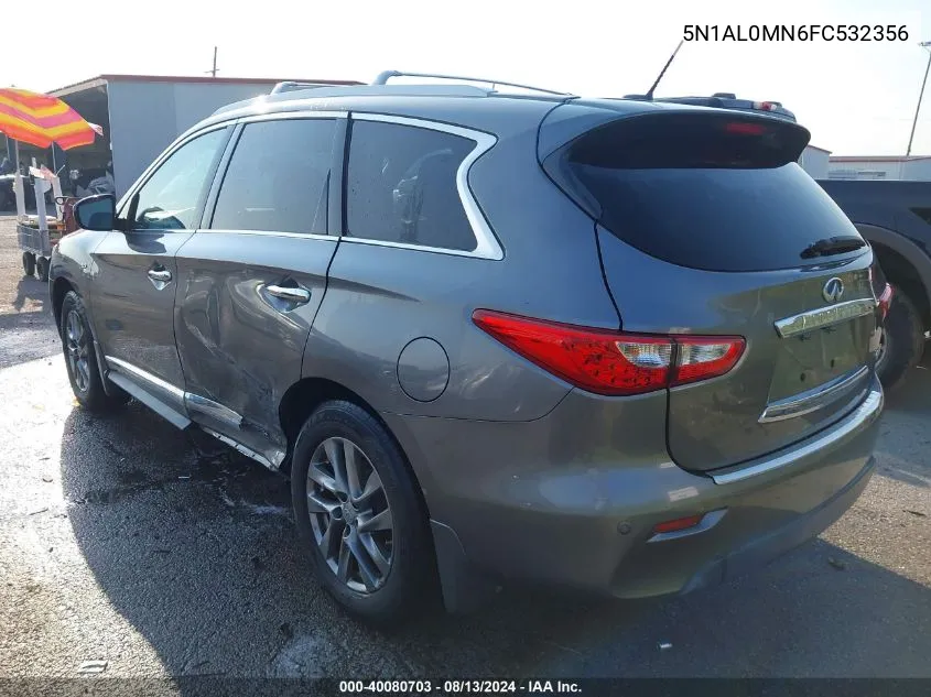 2015 Infiniti Qx60 VIN: 5N1AL0MN6FC532356 Lot: 40080703