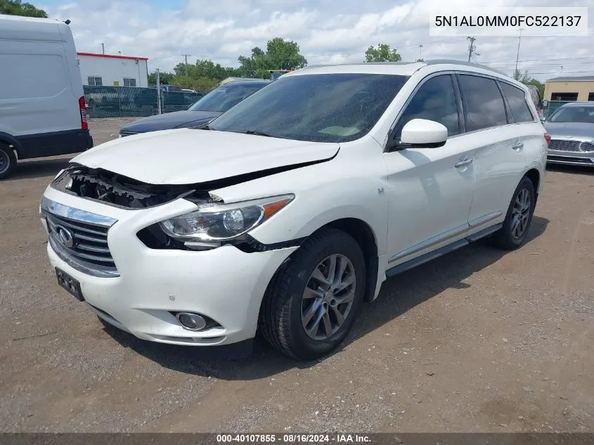 2015 Infiniti Qx60 VIN: 5N1AL0MM0FC522137 Lot: 40107855