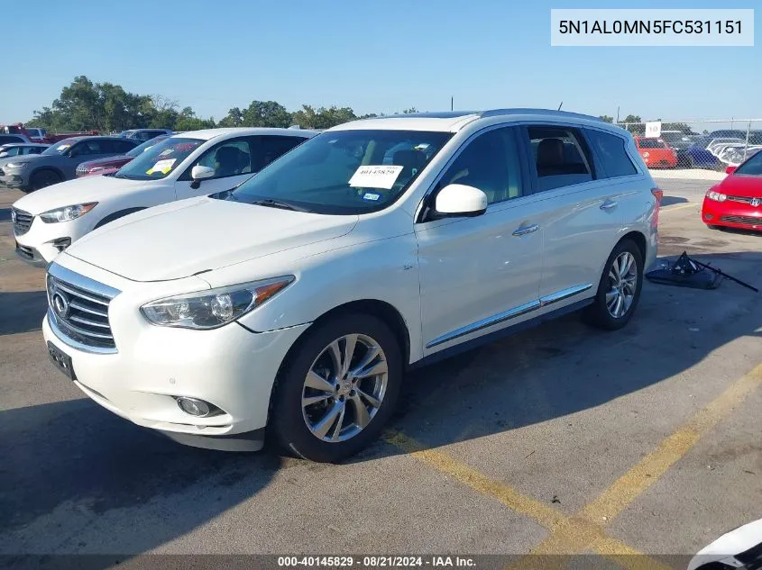 2015 Infiniti Qx60 VIN: 5N1AL0MN5FC531151 Lot: 40145829