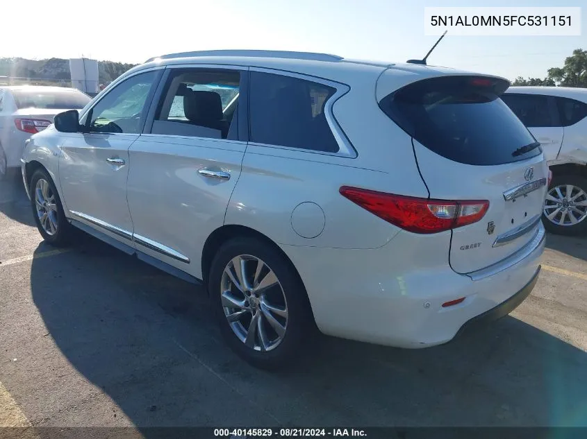 2015 Infiniti Qx60 VIN: 5N1AL0MN5FC531151 Lot: 40145829