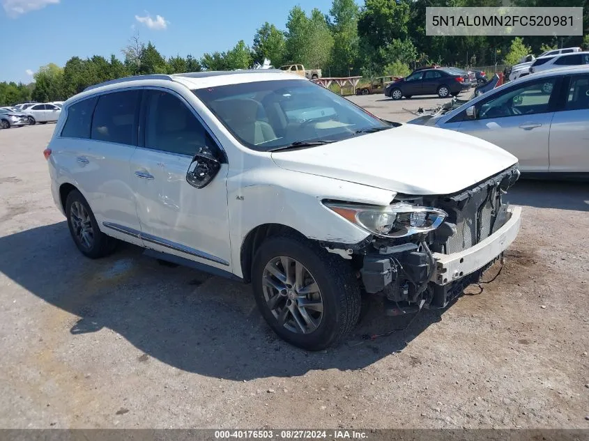 2015 Infiniti Qx60 VIN: 5N1AL0MN2FC520981 Lot: 40176503