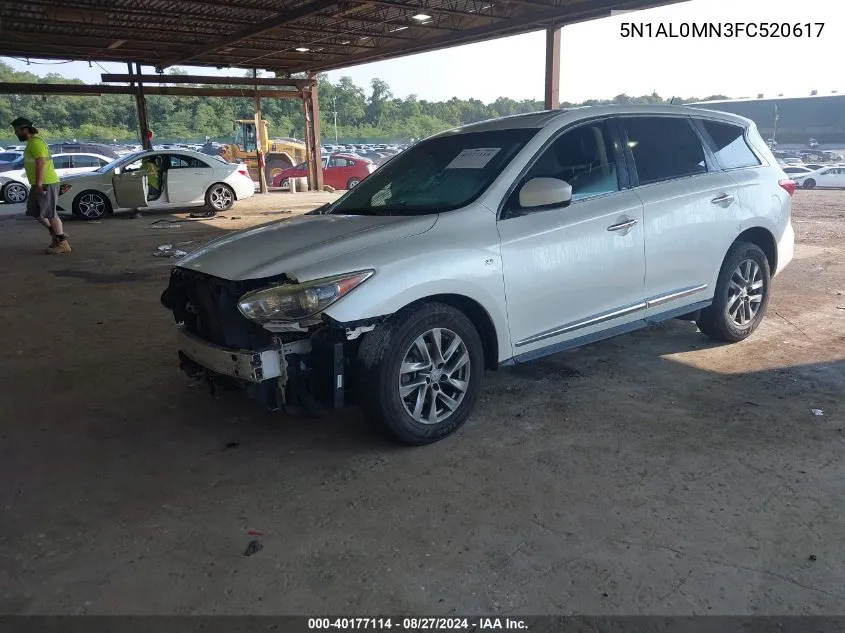 2015 Infiniti Qx60 VIN: 5N1AL0MN3FC520617 Lot: 40177114