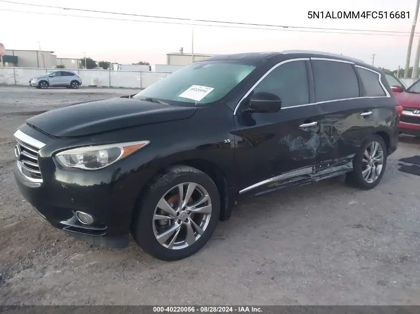 2015 Infiniti Qx60 VIN: 5N1AL0MM4FC516681 Lot: 40220056