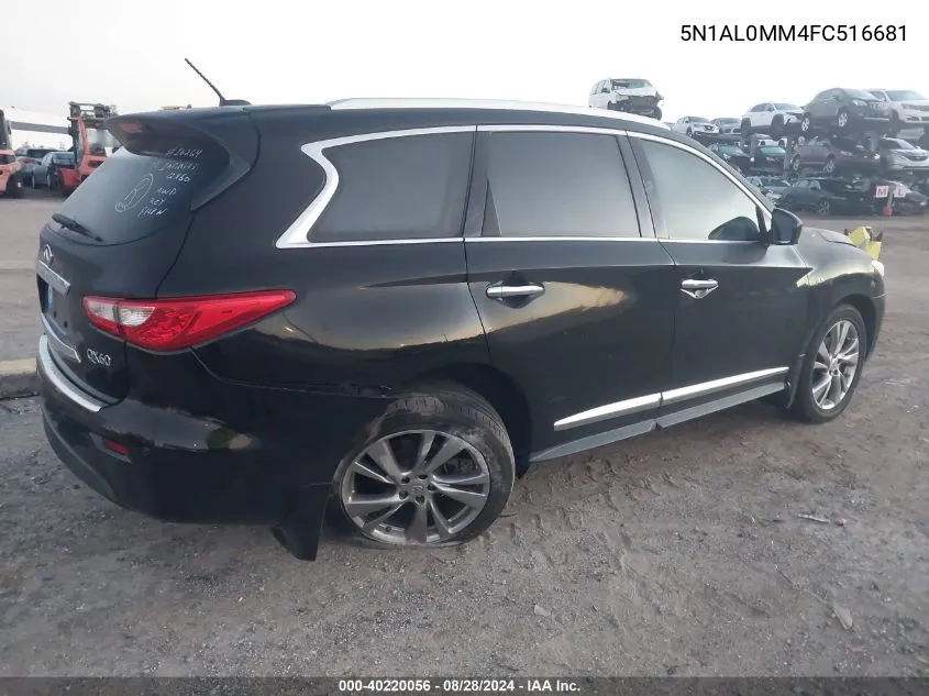 2015 Infiniti Qx60 VIN: 5N1AL0MM4FC516681 Lot: 40220056