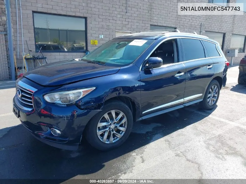 2015 Infiniti Qx60 VIN: 5N1AL0MN0FC547743 Lot: 40263857