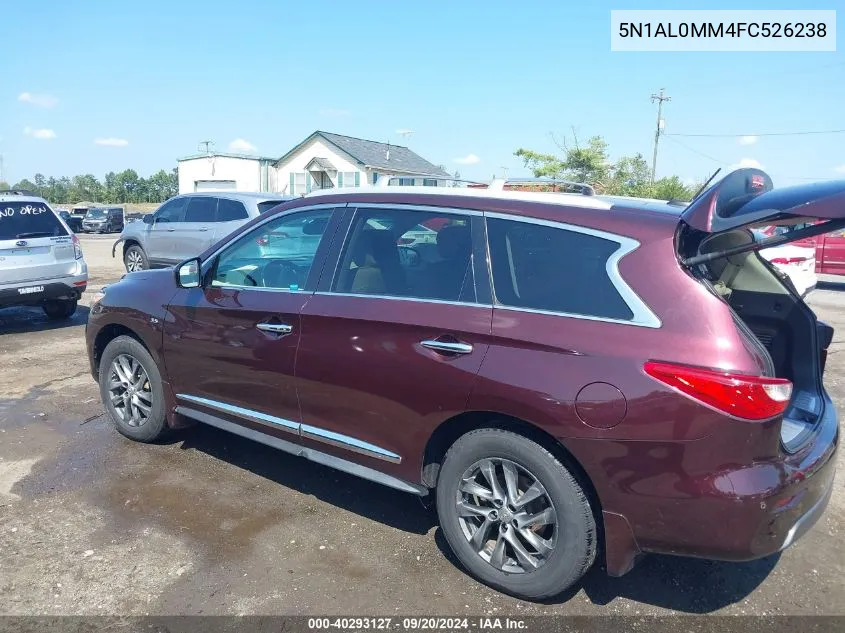 2015 Infiniti Qx60 VIN: 5N1AL0MM4FC526238 Lot: 40293127