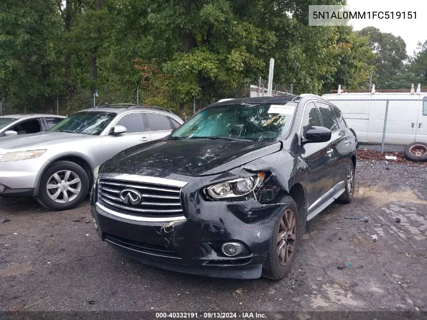 2015 Infiniti Qx60 VIN: 5N1AL0MM1FC519151 Lot: 40332191