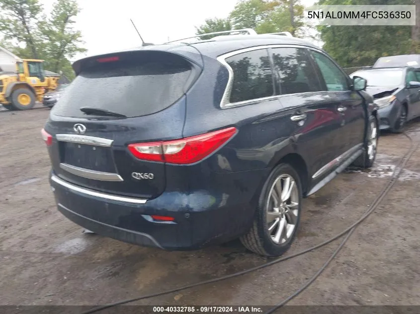 2015 Infiniti Qx60 VIN: 5N1AL0MM4FC536350 Lot: 40332785