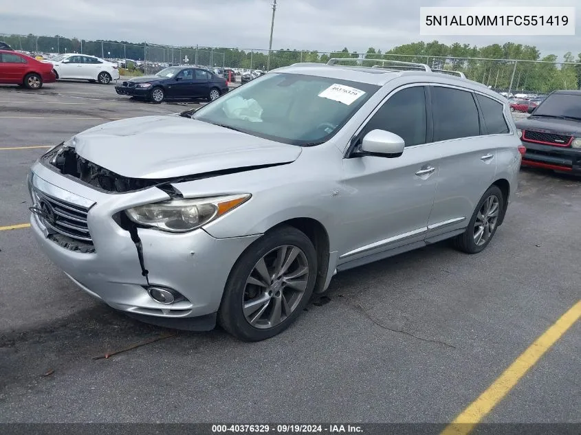 2015 Infiniti Qx60 VIN: 5N1AL0MM1FC551419 Lot: 40376329